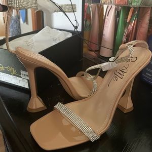 Rhinestone Ankle Strap Heels